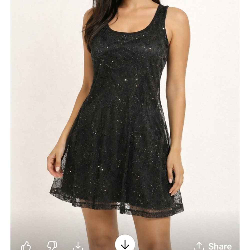 Johnny Martin Black Sequin Mini Dress